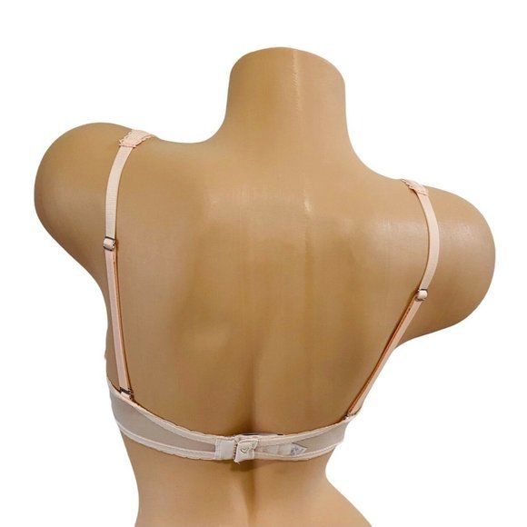 VICTORIA'S SECRET 32D Dream Angels Push-Up Bra Allover‎ Lace Light Peach NEW - Picture 4 of 5